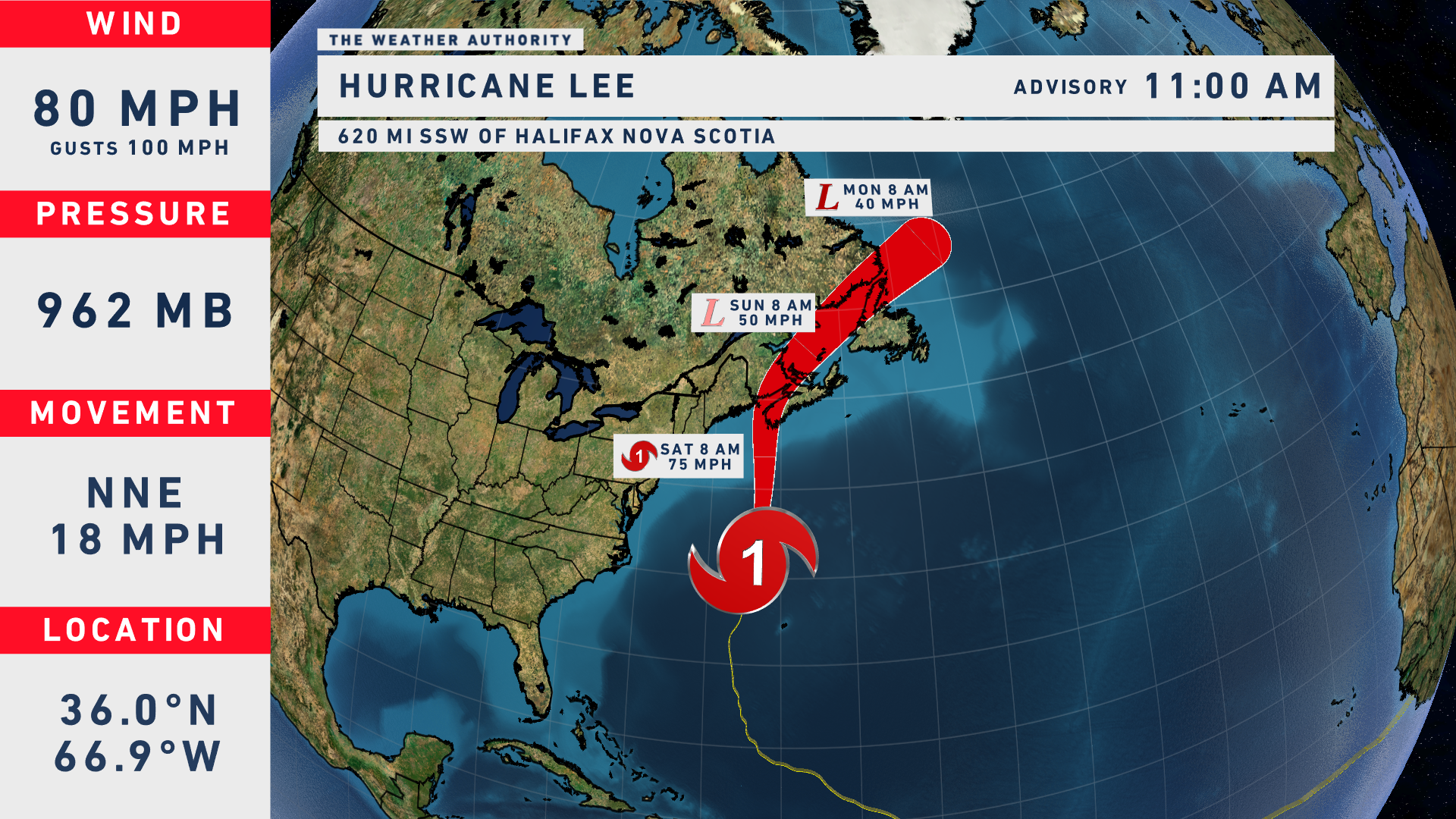 Post-tropical Cyclone Lee Makes Landfall In Nova Scotia, Canada With ...