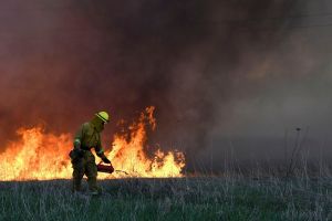 Crews perform a controlled burn