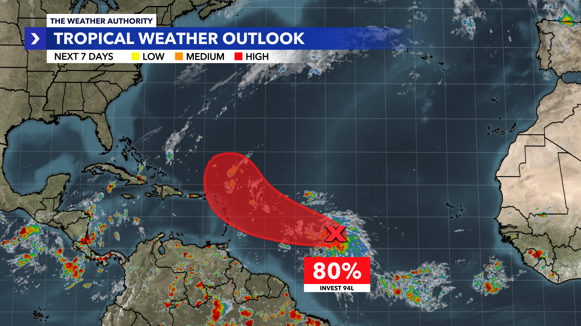 Tracking Invest-94L In The Central Atlantic