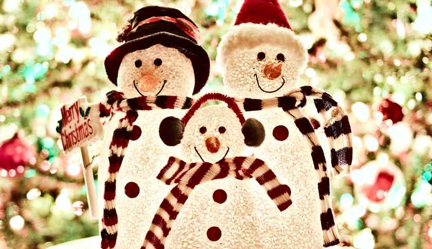 three white snowman decorations