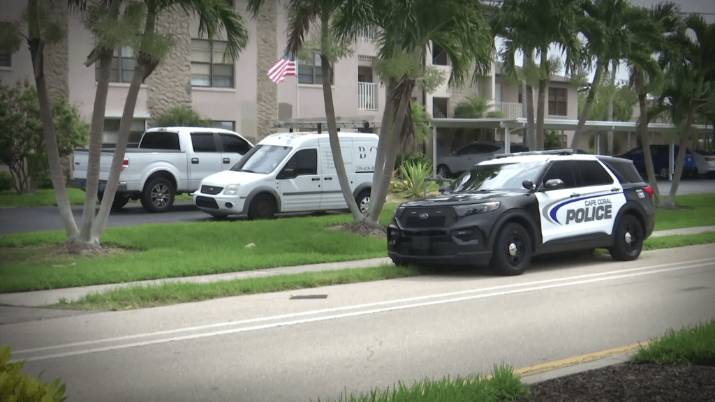 Cape Coral Police at Schmalbach's apartment. CREDIT: WINK News