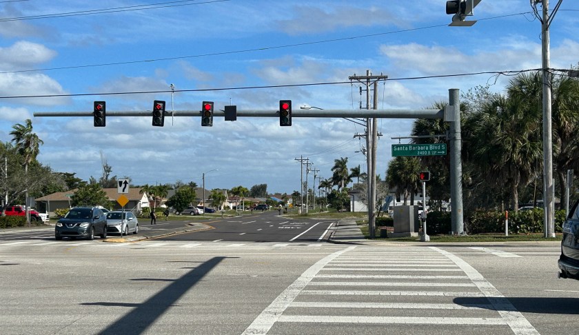 Santa Barbara intersection near Cape Coral High School.