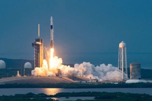 A Falcon 9 lifts off on the Ax-3 private astronaut mission to the ISS Jan. 18. CREDIT: SpaceX
