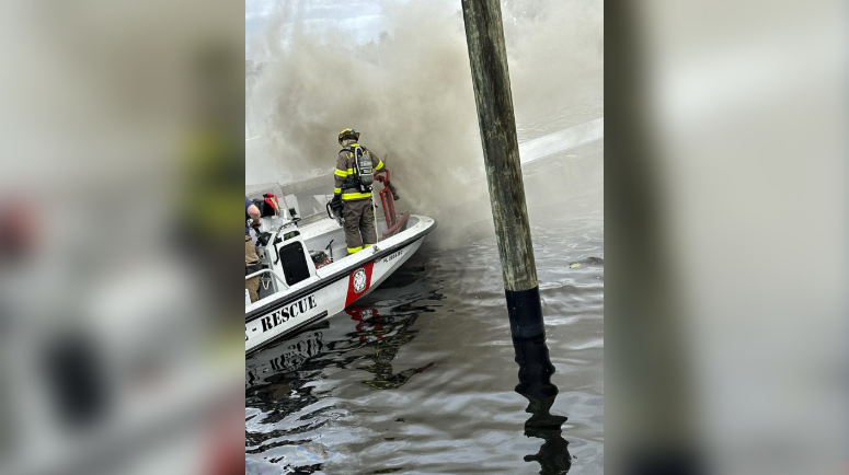 Fuel spill from boat fire in Hendry County