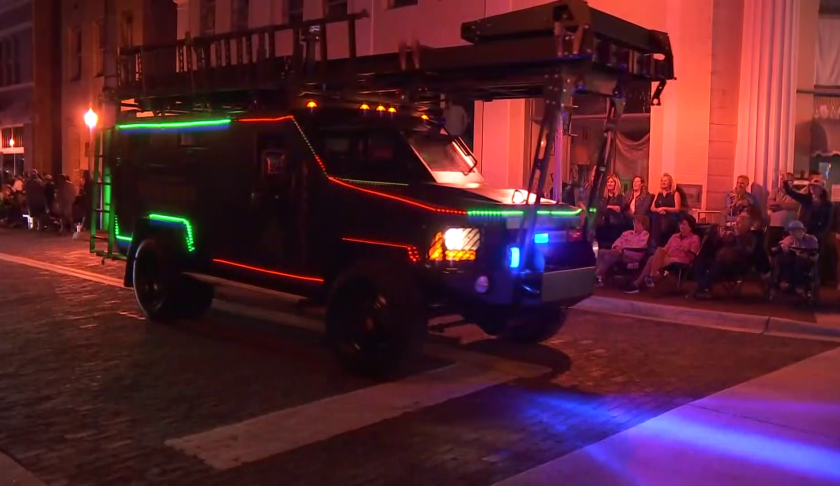 A fire rescue truck decked out for the Edison Festival of Light. CREDIT: WINK News