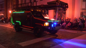 A fire rescue truck decked out for the Edison Festival of Light. CREDIT: WINK News