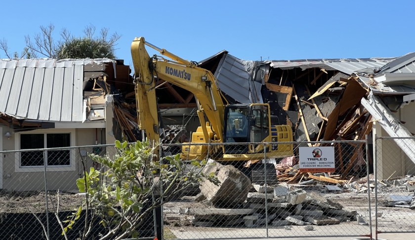 Demolition begins for Sanibel Fire Station 172.