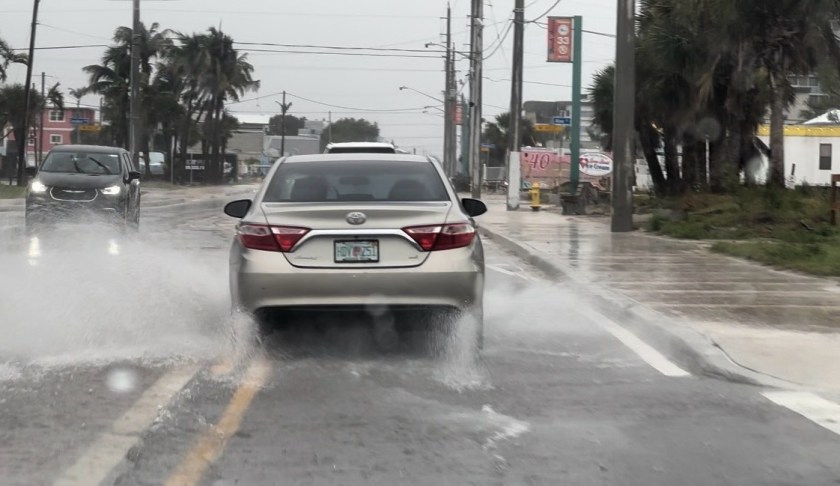 Rain on Estero Blvd on Friday