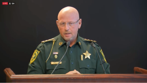 Hendry Sheriff Steve Whidden announces charges against deputy for brutal arrest caught on body cam. CREDIT: WINK News