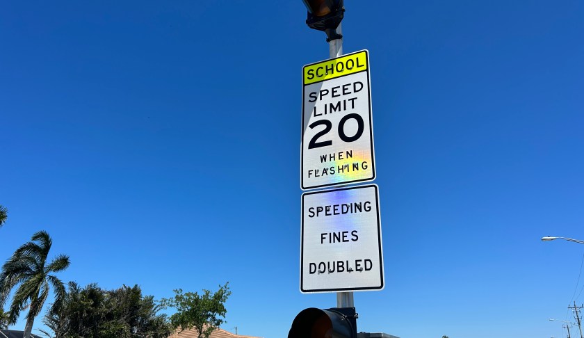 School zone speed sign