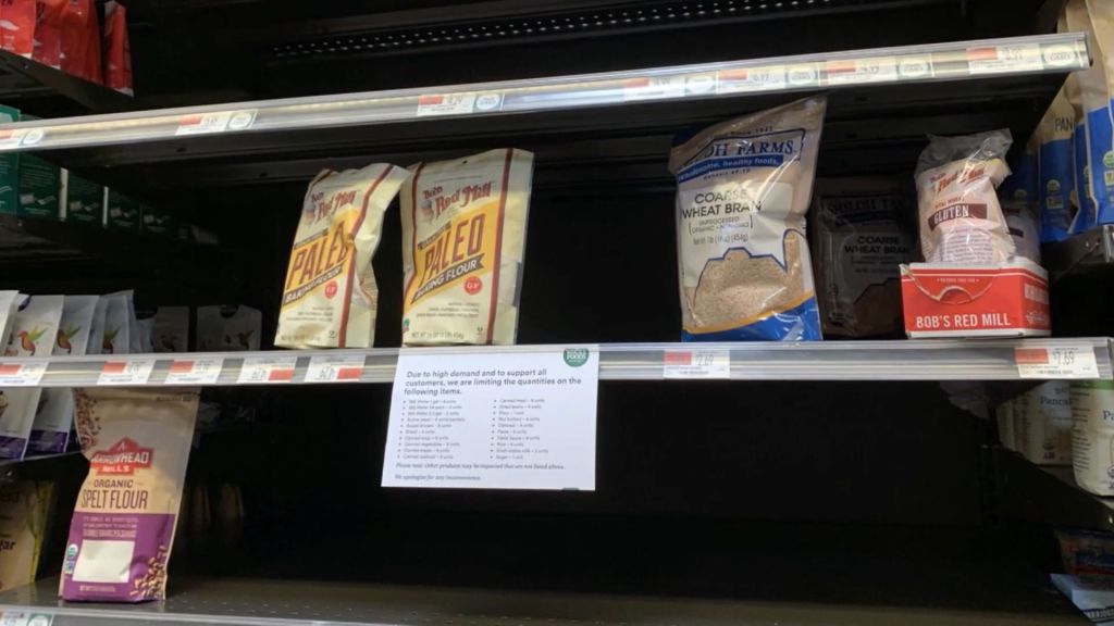 Grocery shelves empty because of pandemic-related supply chain problems