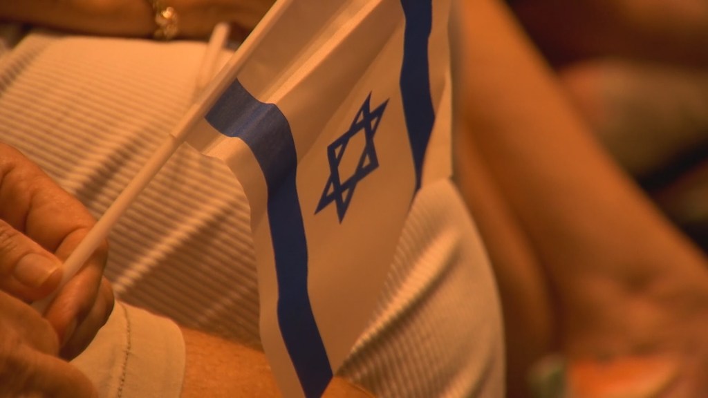 Holocaust Remembrance Day Naples flag. CREDIT: WINK News