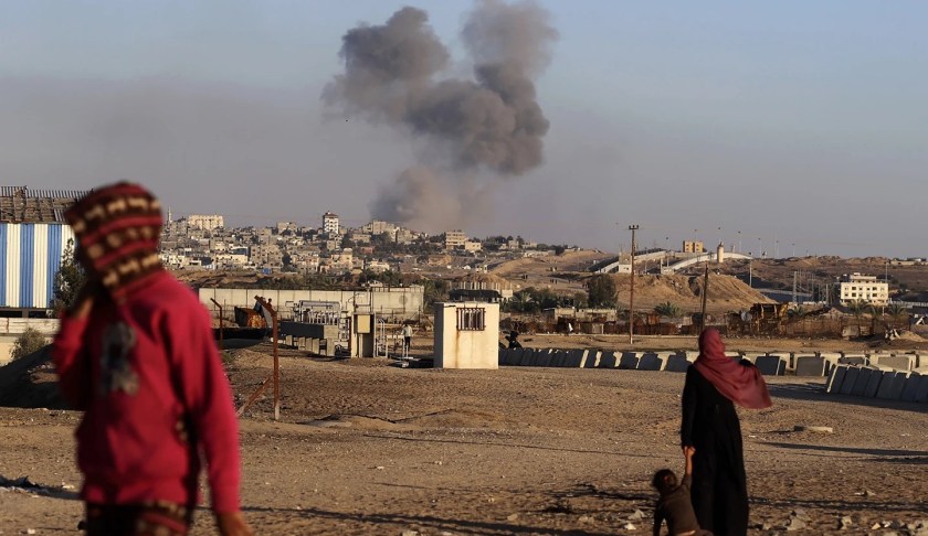 Smoke rises following Israeli airstrike (AP Photo/Ramez Habboub)