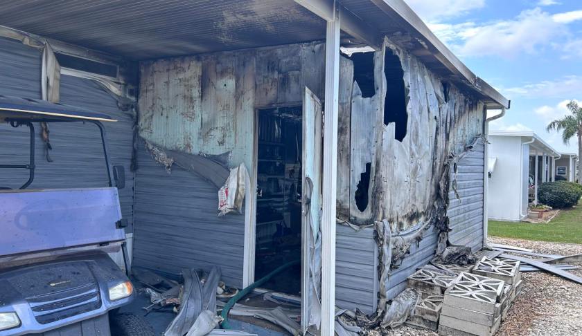 The aftermath of a house fire in the Jamaica Bay community. CREDIT: South Trail Fire Protection & Rescue Service District