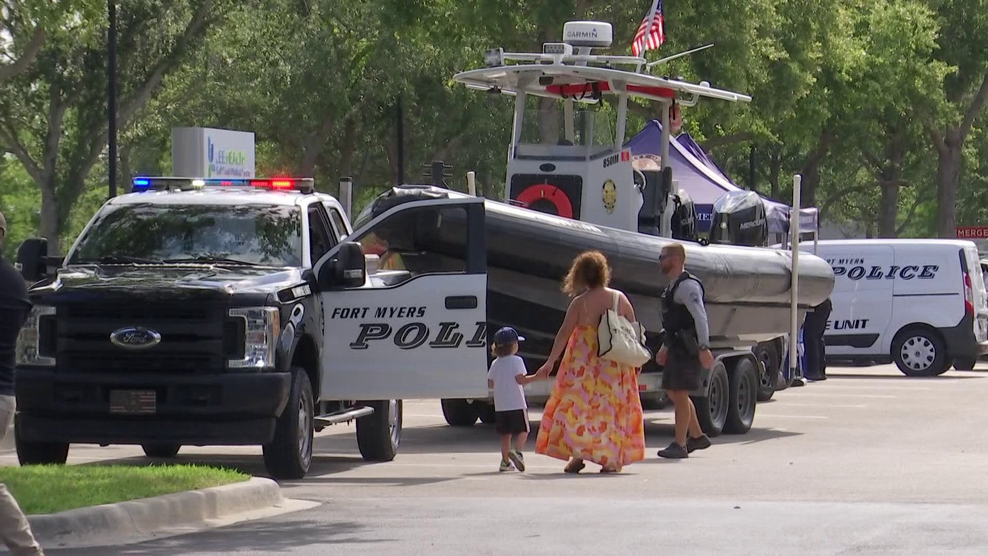 Families learn about trauma awareness during Lee Health Touch-A-Truck event