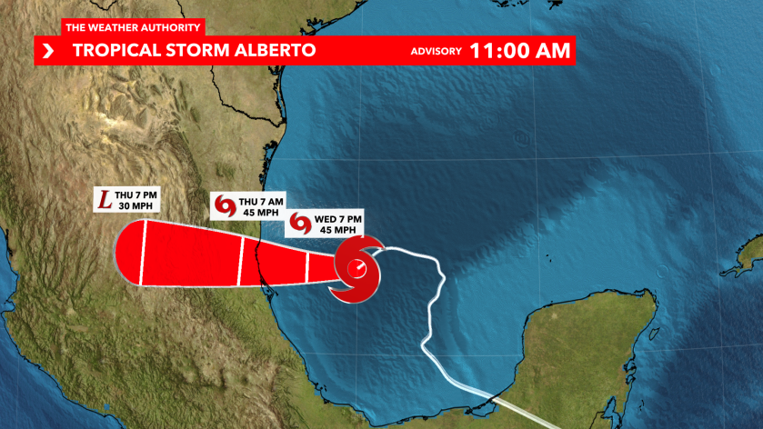 Tropical Storm Alberto forms in the Gulf Coast