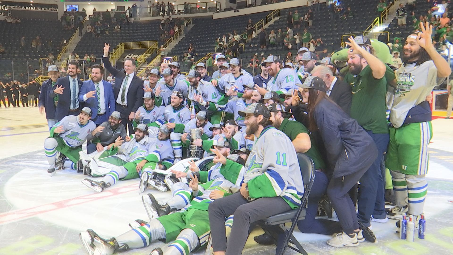 Fans celebrate Everblades Kelly Cup Final Game 1 win