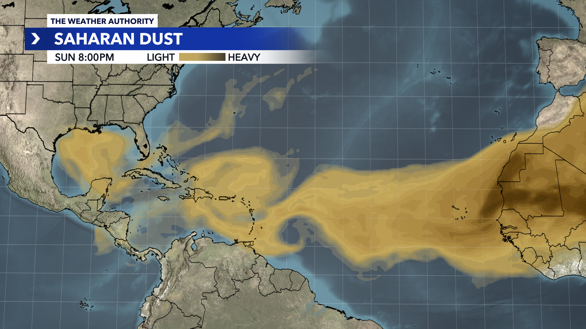 Saharan Dust moving toward Florida