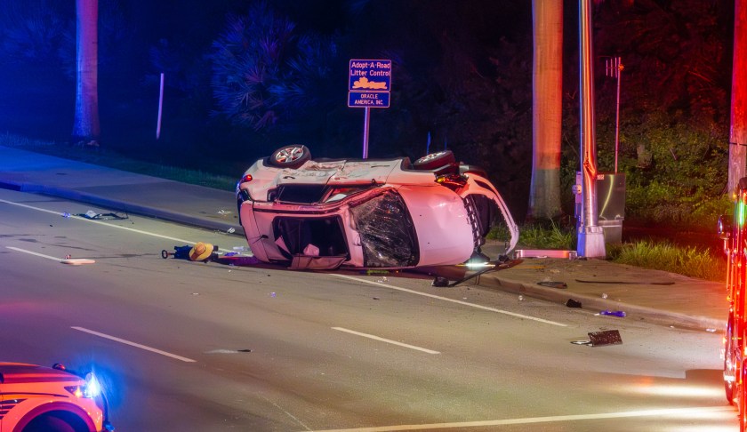 Rollover crash in Naples