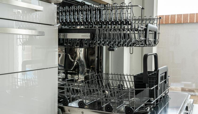 empty rack of dishwasher