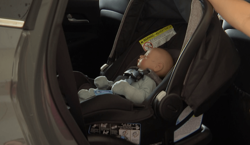 Car seat safety inspection site at the Golisano Children's Hospital CREDIT: WINK News