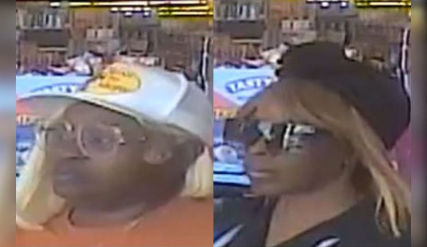 The two suspects wanted for conducting fraudulent transactions.