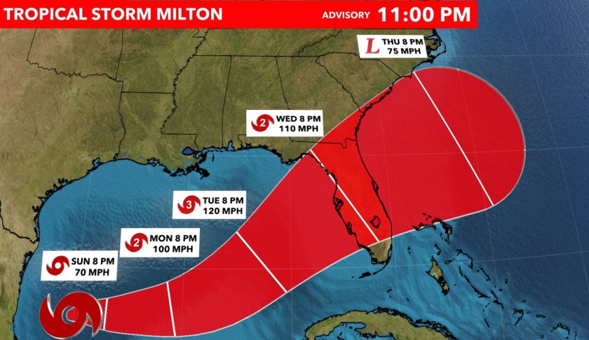 Milton 11 PM Advisory 10-5-24