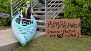 Navigating trick-or-treating on debris lined streets in Charlotte County