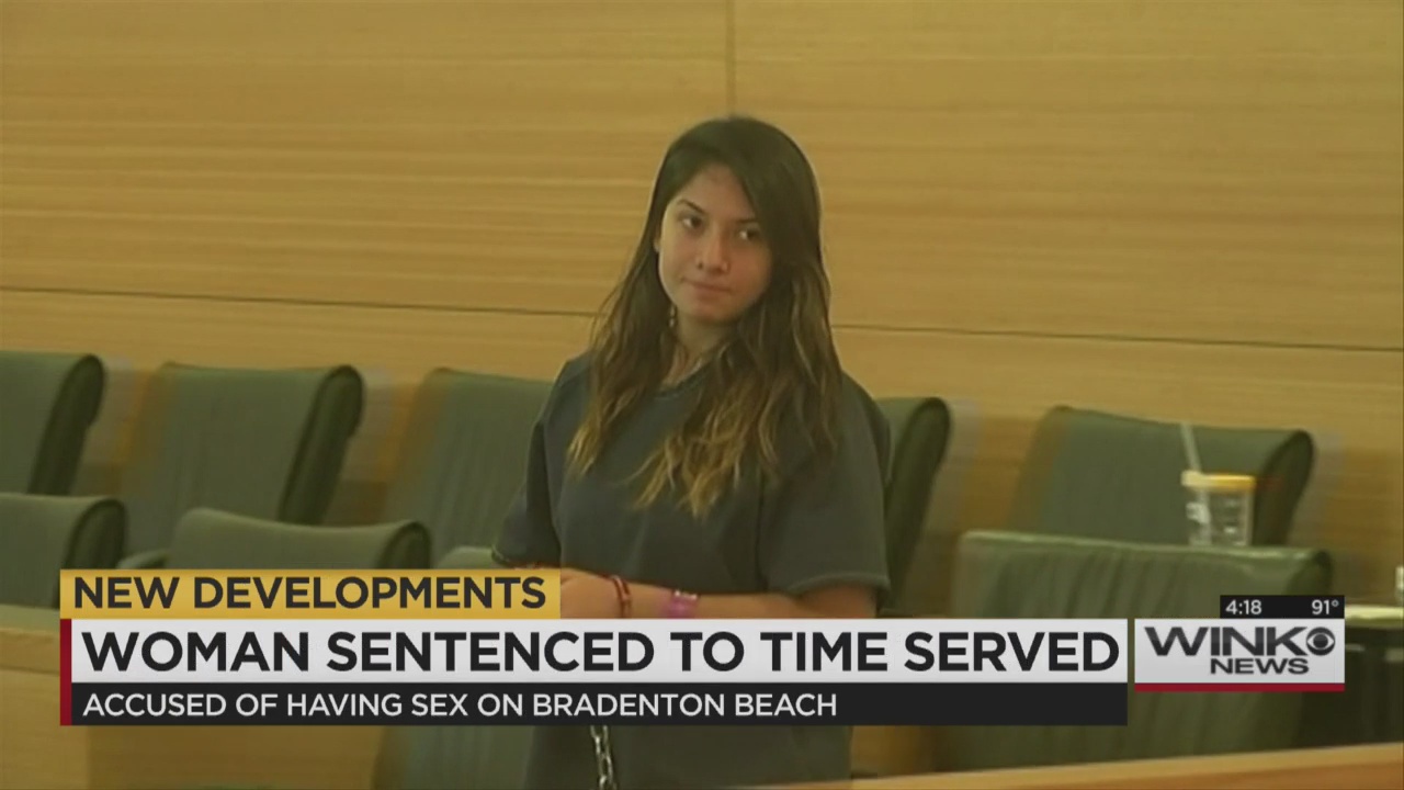 Woman convicted of sex on beach sentenced to time served - WINK News